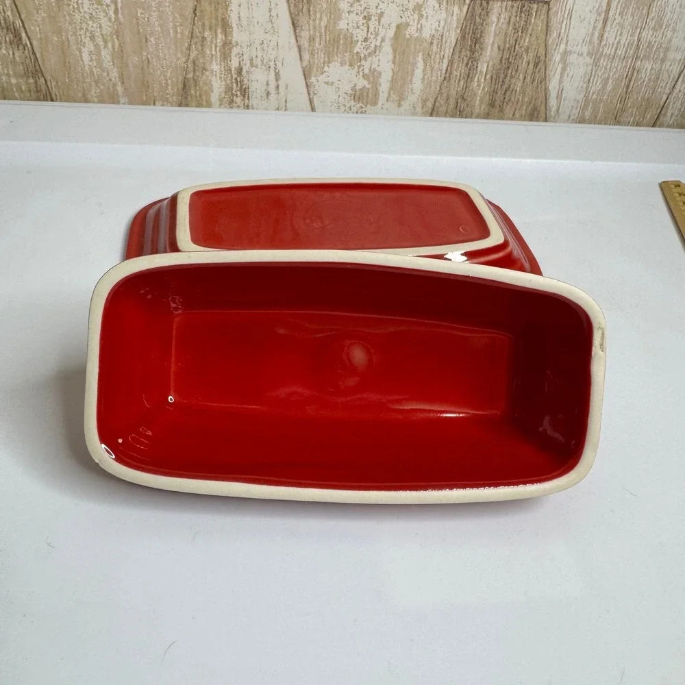 Fiesta Red Butter Dish w/ Lid Homer Laughlin USA Ceramic